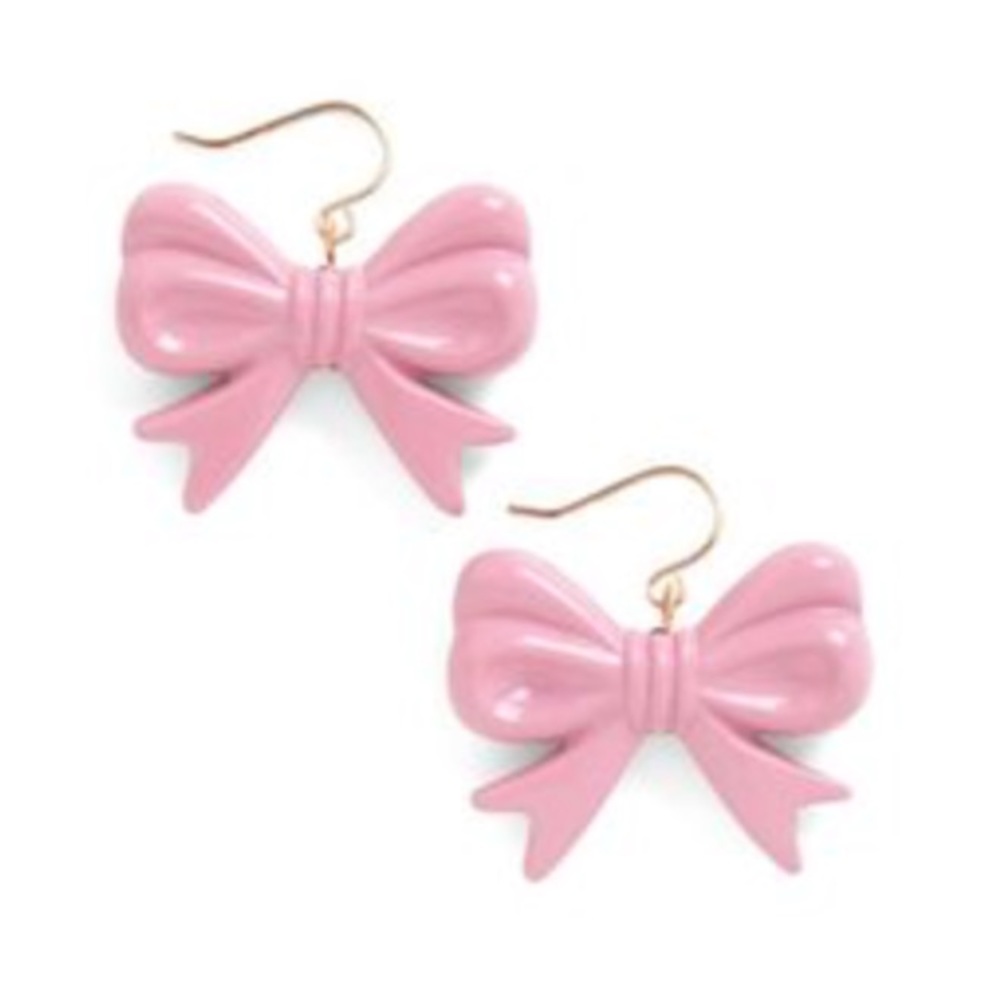 Pink bow earrings